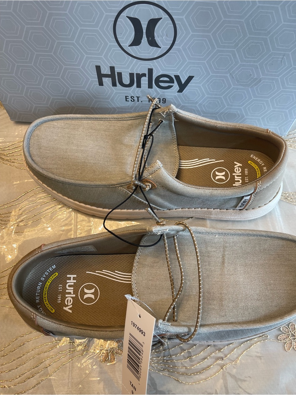 Hurley Men's Light Tan Canvas Slip-On Loafers